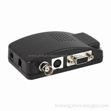 RCA/BNC Composite/S-video to VGA Converter, 5-19V Voltage